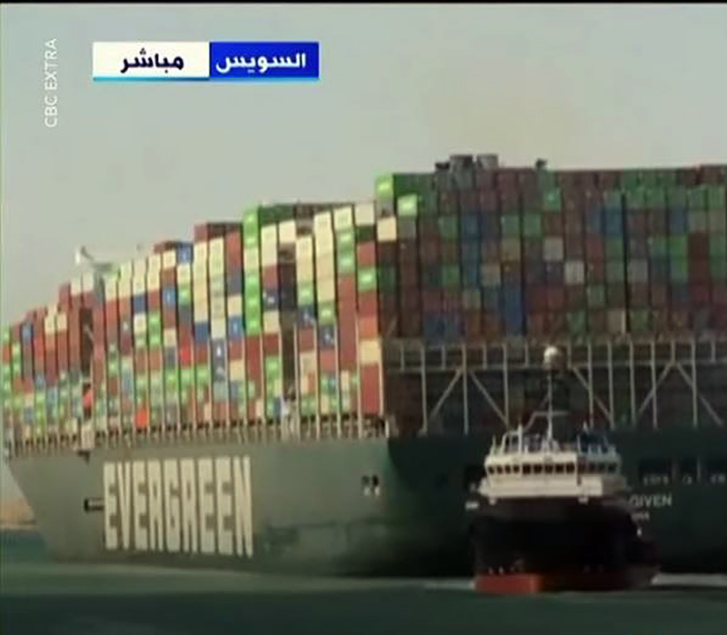 The container ship Ever Given was freed Monday in the Suez Canal.