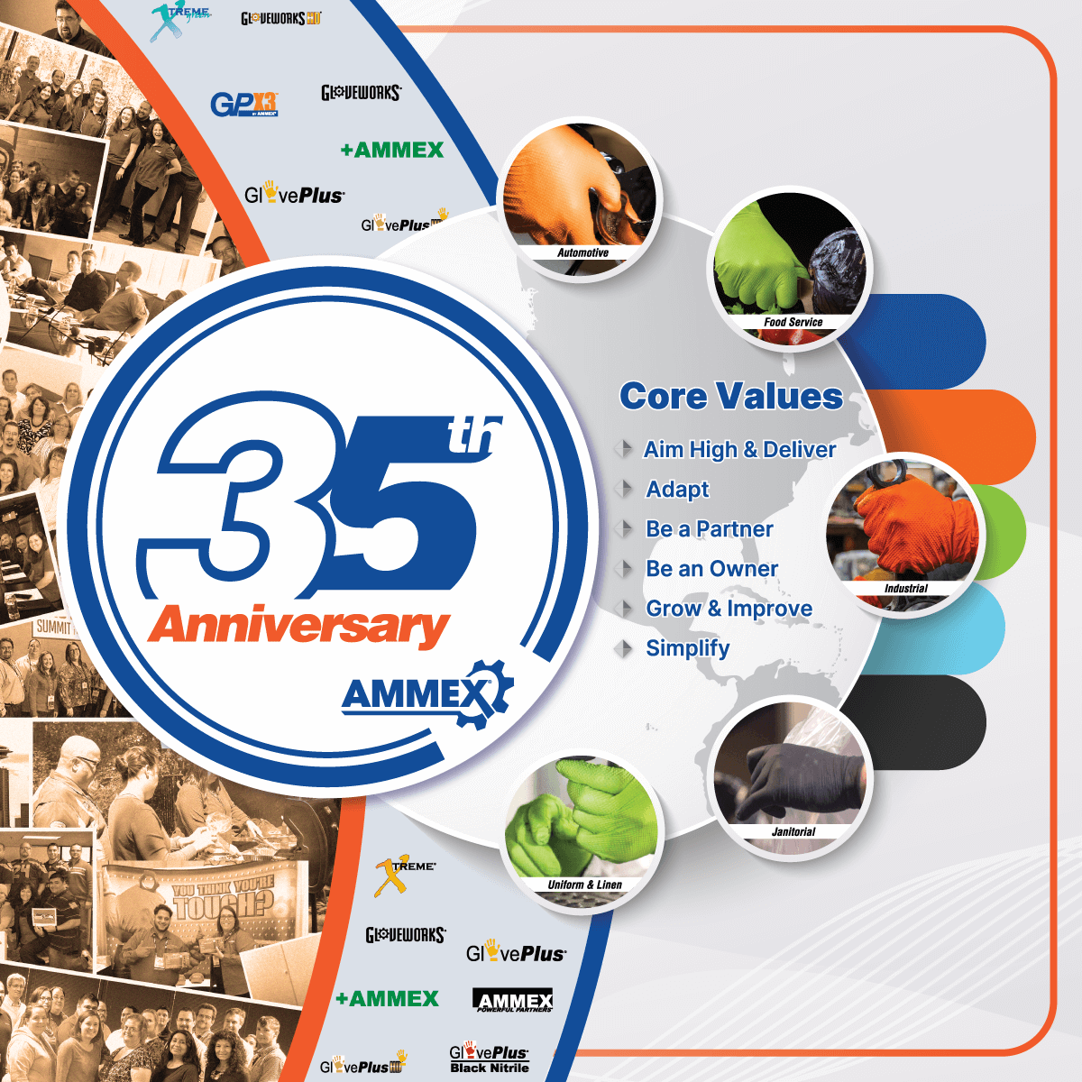 Ammex's 35th anniversary celebration logo.